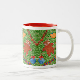 GINGERBREAD KITTY Red Two-Tone Mug