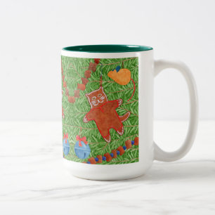 GINGERBREAD KITTY Tall Hunter Green Mug