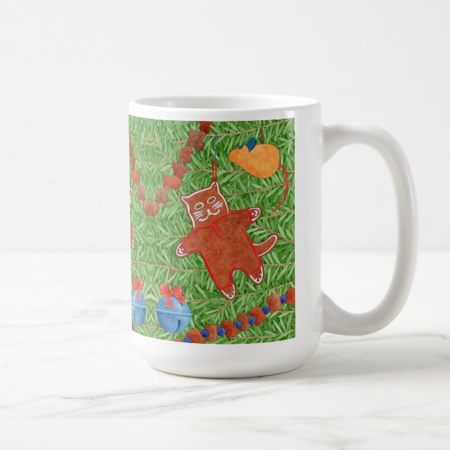 GINGERBREAD KITTY Tall White Mug (Right)