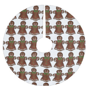 Gingerbread Lady Christmas Cookies Holiday Baking Brushed Polyester Tree Skirt