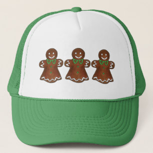 Gingerbread Lady Woman Christmas Holiday Cookie Trucker Hat