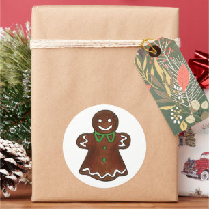 Gingerbread Lady Woman Christmas Holiday Cookies Classic Round Sticker