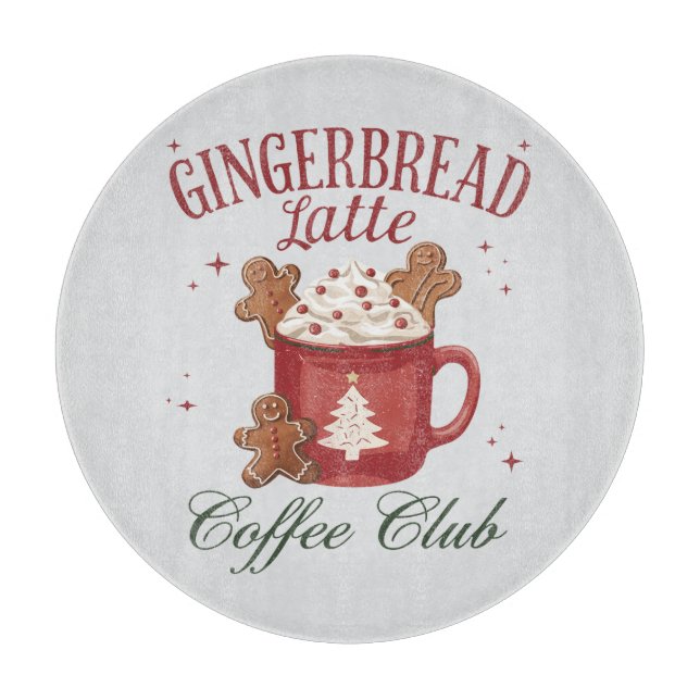Gingerbread Latte Coffee Club Cutting Board (Front)