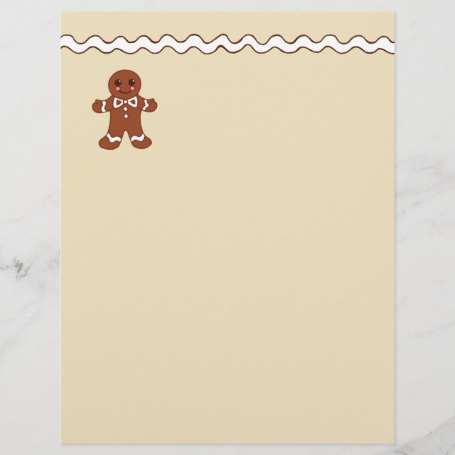 Gingerbread Letterhead Paper (Front)