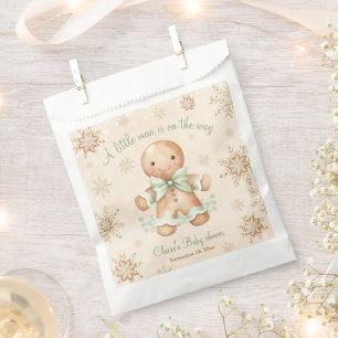 Gingerbread Little Man Christmas Baby Shower Favour Bags