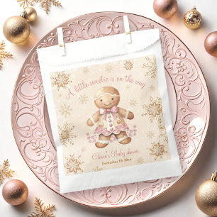 Gingerbread Little Sweetie Christmas Baby Shower Favour Bags