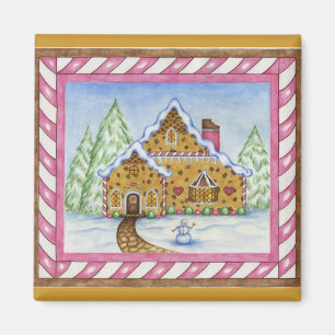 Gingerbread Lodge House Magnet