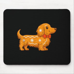 Gingerbread Long Hair Dachshund Christmas Pajama T Mouse Mat