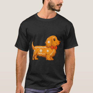 Gingerbread Long Hair Dachshund Christmas Pajama T T-Shirt