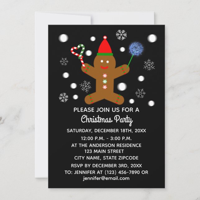 Gingerbread Man #2-2 Invitation Card (Front)