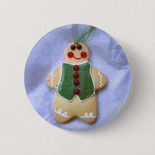 Gingerbread Man 6 Cm Round Badge