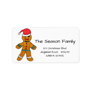 Gingerbread man address label