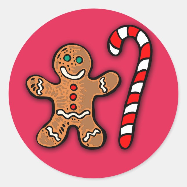 Gingerbread Man and Candy Cane Stickers (Front)
