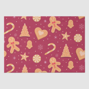 Gingerbread man and Christmas cookies pattern Tissue Paper
