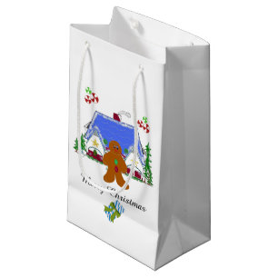 Gingerbread Man and House Small Gift Bag