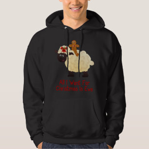 Gingerbread Man and Sheep All I Want For Christmas Hoodie