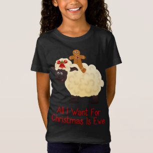 Gingerbread Man and Sheep All I Want For Christmas T-Shirt