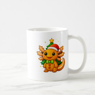 Gingerbread Man Axolotl Santa Hat Christmas Tree  Coffee Mug