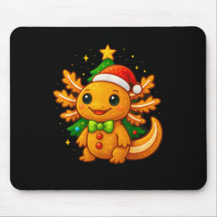 Gingerbread Man Axolotl Santa Hat Christmas Tree  Mouse Mat