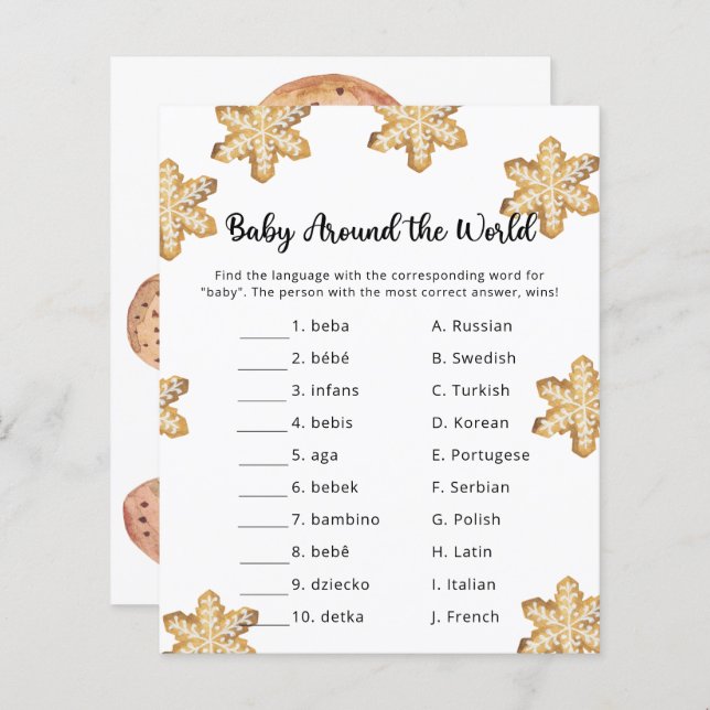 Gingerbread man - Baby around the world game (Front/Back)