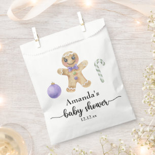 Gingerbread man baby shower favour bags