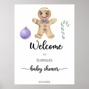 Gingerbread man baby shower foam board poster
