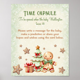 Gingerbread Man Baby Shower Time Capsule Sign