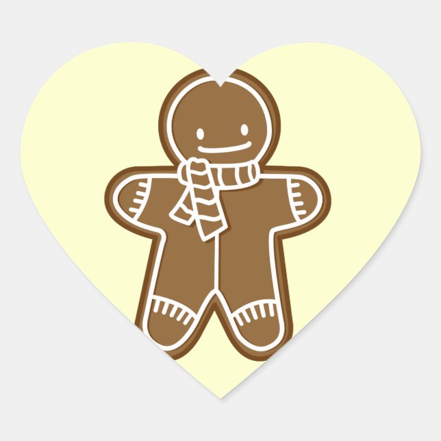 Gingerbread man Bag Heart Sticker (Front)