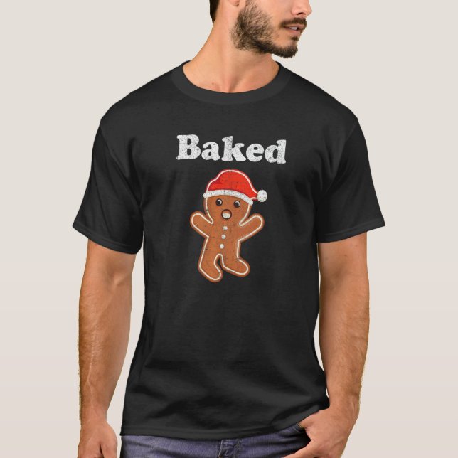 Gingerbread Man Baked Cookie Baking Adult Christma T-Shirt (Front)