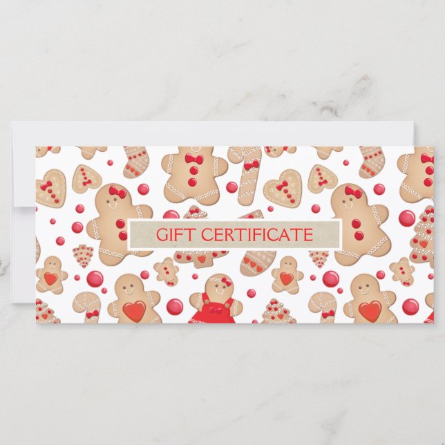 Gingerbread Man Baked Cookies Gift Certificate (Front)