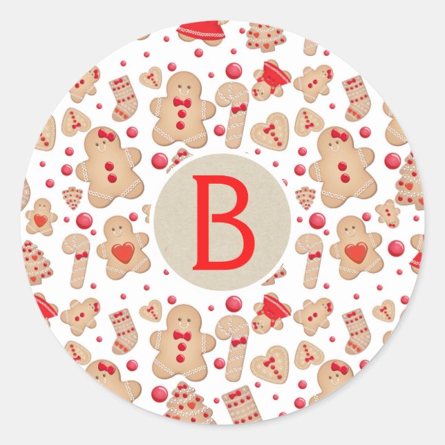 Gingerbread Man Baked Cookies Rustic Whimsical Classic Round Sticker (Front)