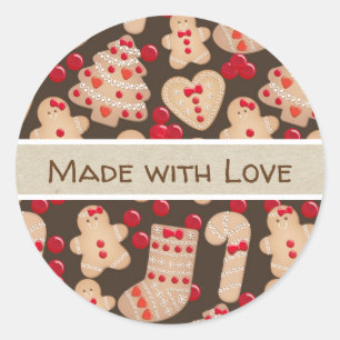 Gingerbread Man Baked Cookies Rustic Whimsical Classic Round Sticker