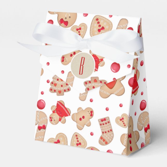 Gingerbread Man Baked Cookies Rustic Whimsical Favour Box (Front Side)