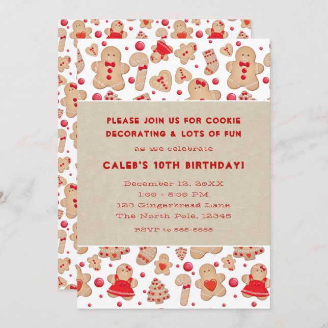 Gingerbread Man Baked Cookies Rustic Whimsical Invitation (Front/Back)