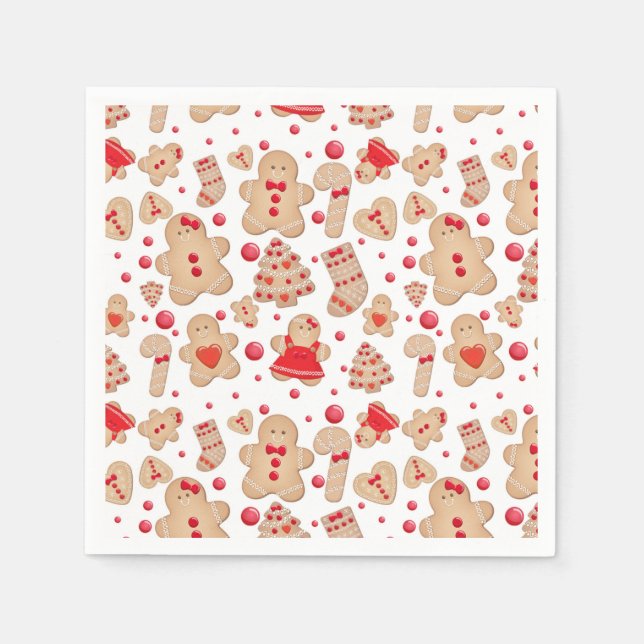 Gingerbread Man Baked Cookies Rustic Whimsical Napkin (Front)