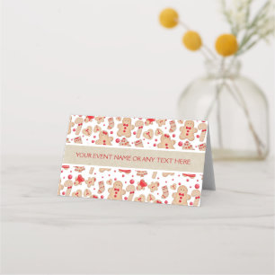 Gingerbread Man Baked Cookies Rustic Whimsical Place Card