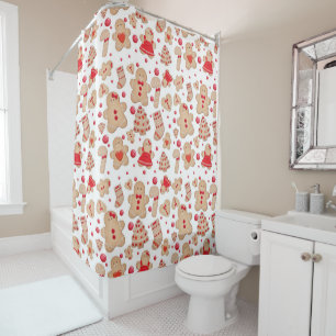 Gingerbread Man Baked Cookies Rustic Whimsical Shower Curtain