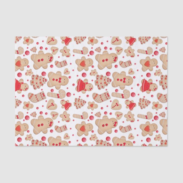 Gingerbread Man Baked Cookies Rustic Whimsical Tissue Paper (Front)