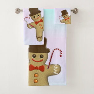 Gingerbread Man Bathroom Towel Set