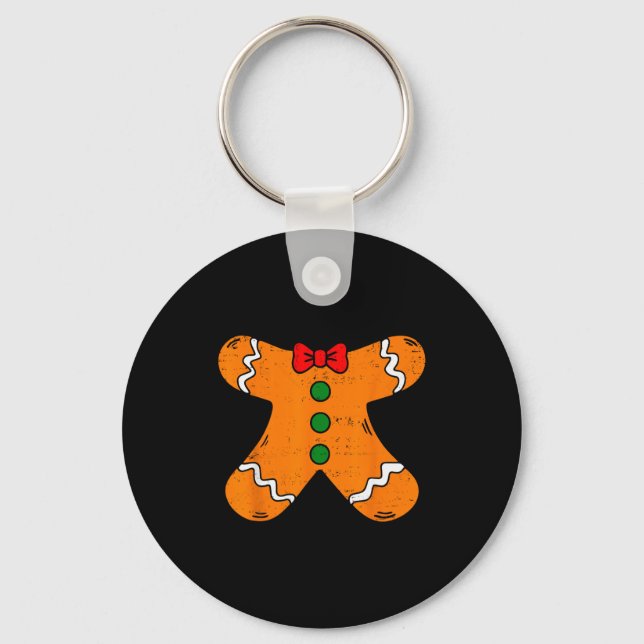 Gingerbread Man Body Costume For Halloween Or Chri Key Ring (Front)