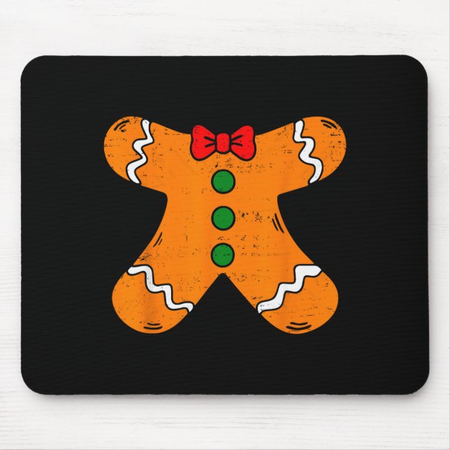 Gingerbread Man Body Costume For Halloween Or Chri Mouse Mat (Front)