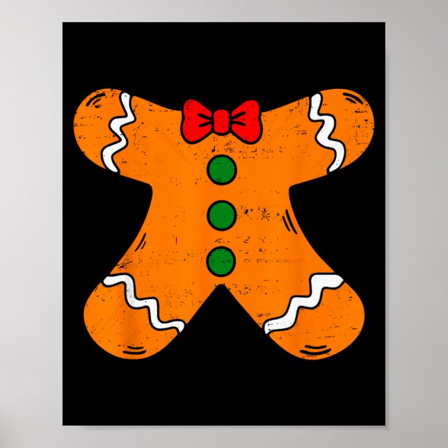 Gingerbread Man Body Costume For Halloween Or Chri Poster (Front)