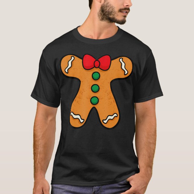 Gingerbread Man Body Costume For Halloween Or Chri T-Shirt (Front)