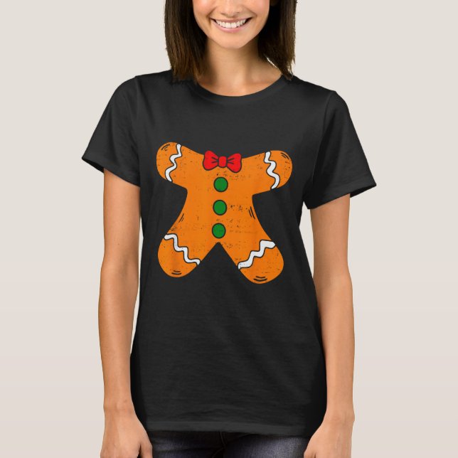 Gingerbread Man Body Costume For Halloween Or Chri T-Shirt (Front)
