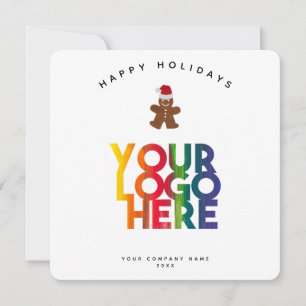 Gingerbread Man Business Logo Christmas Card