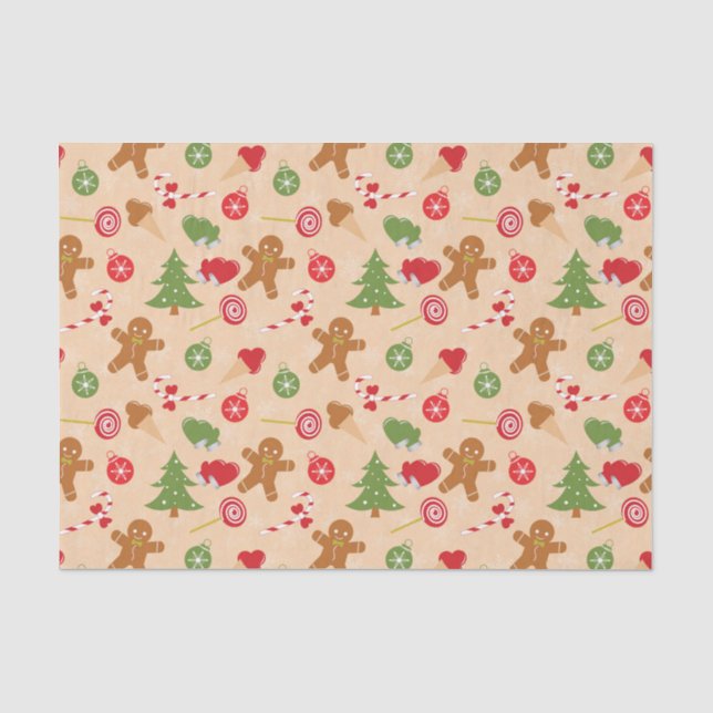 Gingerbread Man, Candy and ice cream Tissue Paper (Front)