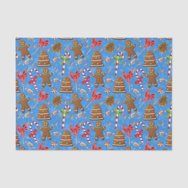 Gingerbread Man,Candy and lollipop Tissue Paper (Front)
