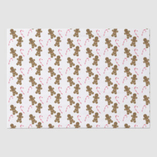 Gingerbread Man Candy Cane Holiday Tissue Paper