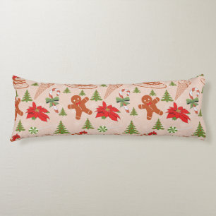 Gingerbread Man,Candy mints and ice cream Body Cushion
