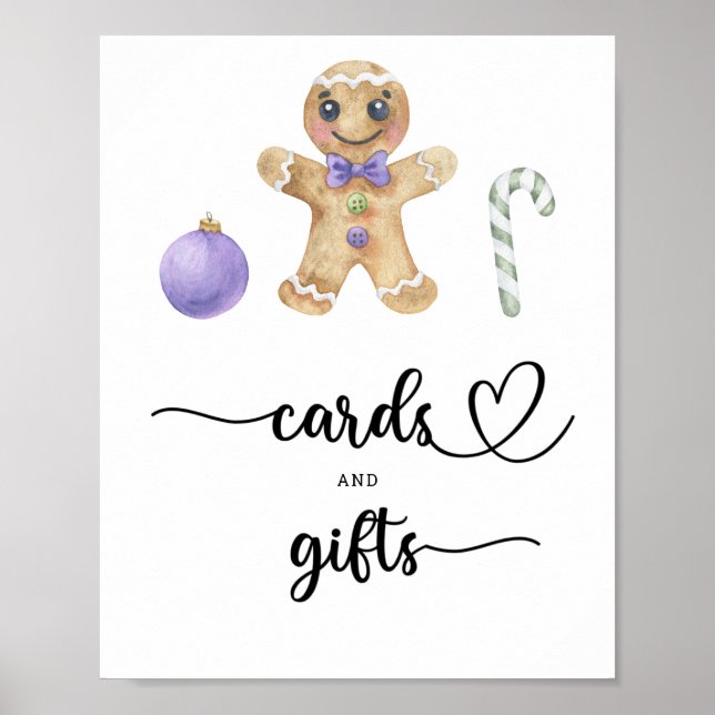 Gingerbread man - cards and gifts baby shower poster (Front)